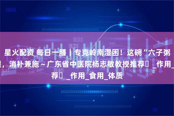 星火配资 每日一膳｜专克岭南湿困！这碗“六子粥”健脾祛湿，消补兼施～广东省中医院杨志敏教授推荐​_作用_食用_体质