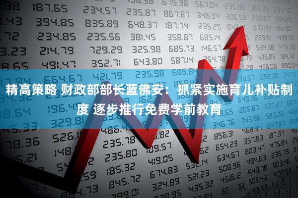 精高策略 财政部部长蓝佛安：抓紧实施育儿补贴制度 逐步推行免费学前教育